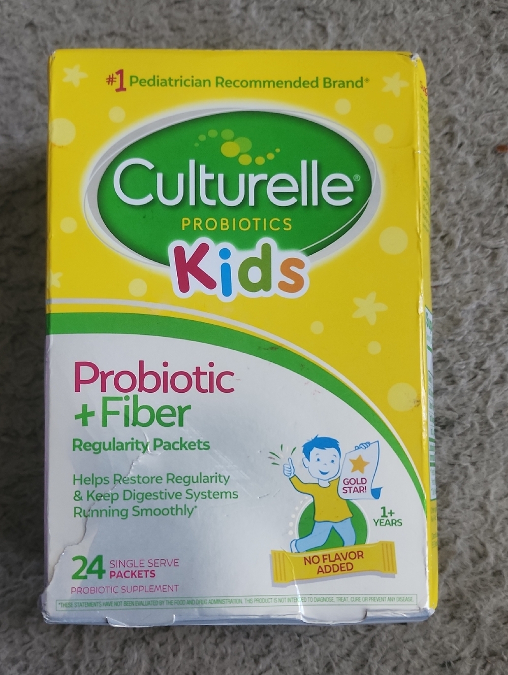 Culturelle Kids Probiotic + Fiber Regularity Packets - Yellow/Green